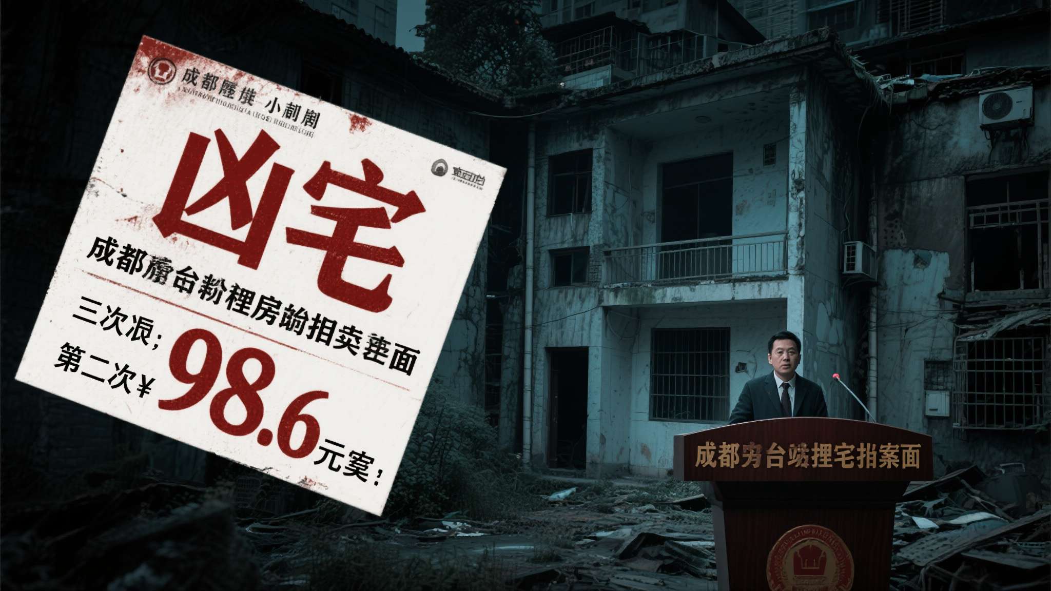 成都凶宅又成交了么 一套房子,三次站上拍卖台,两度无人问津,第三次才以98.6万元找到买家。这不是悬